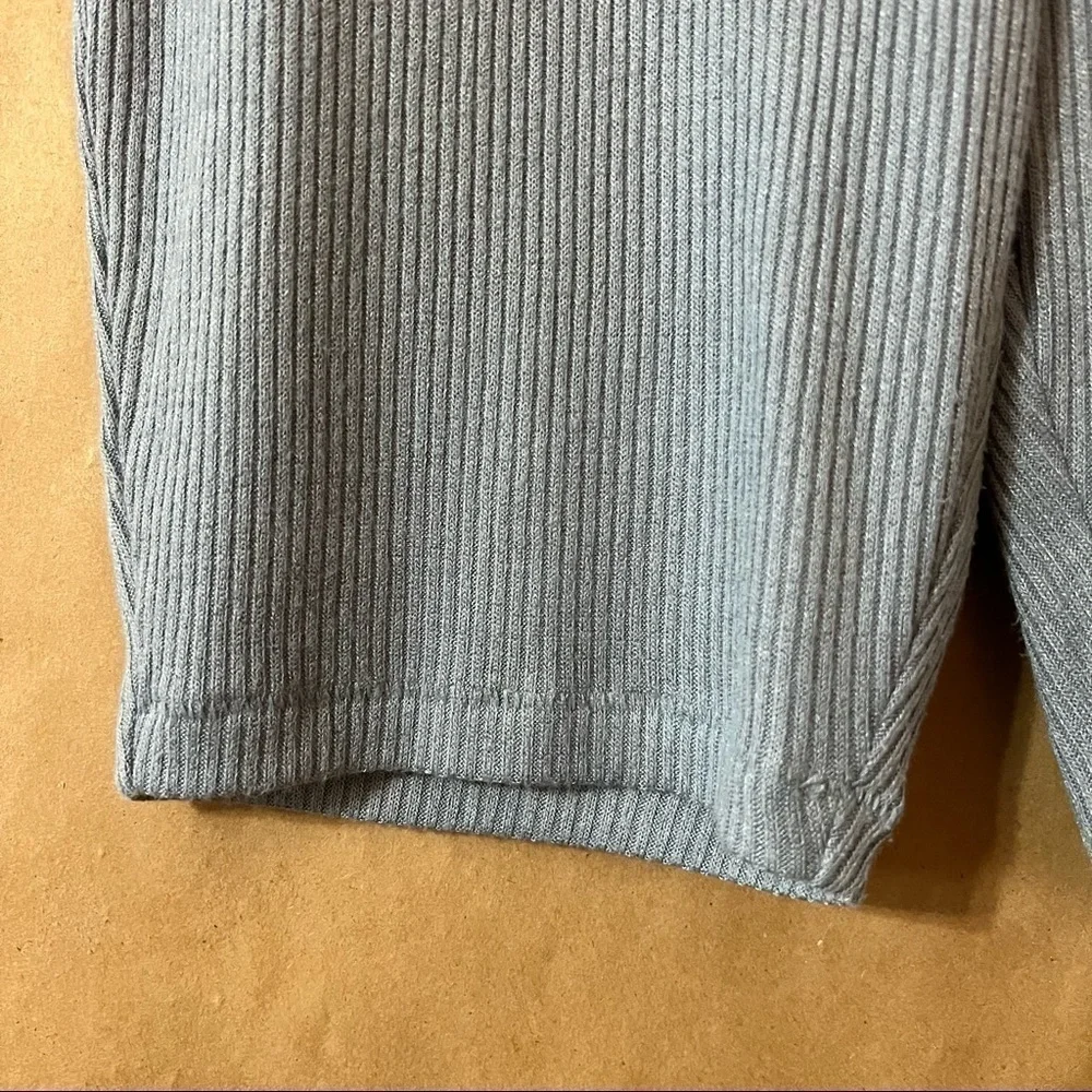 Rag & Bone | NWT The Knit Rib Bike Short Greyed Blue High Waisted Pull-On Size M